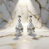 Boucles argent diamant marbre