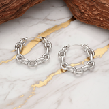 Créoles argent marbre