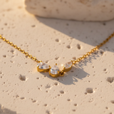 Collier 3 zircons - macro détails cristaux