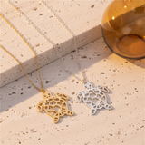 Colliers tortue or et argent - travertin