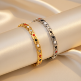 Bracelets or et argent - coussin ivoire 45°