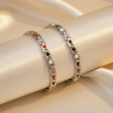 Bracelet magnétique argent - coussin ivoire 45°