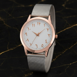 Montre Argent Cadran Blanc sur Marbre