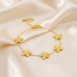 Soie froissée bracelet fleurs