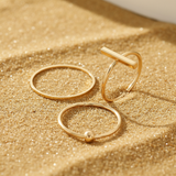 Trio Bagues Minimalistes sur Sable