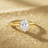 Bague Poire Or Jaune sur Sable