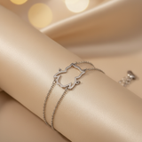 Bracelet chat argent - macro charm