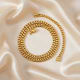 Chaîne cubaine - flat lay soie ivoire champagne