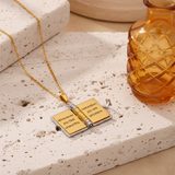 Collier livre bicolore - pierre texturée