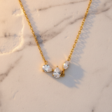 Collier 3 zircons - flat lay vue du dessus