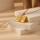 Collier livre or ouvert - blocs travertin
