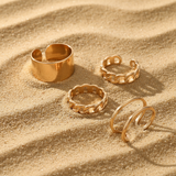 Trio Bagues Dorées sur Sable